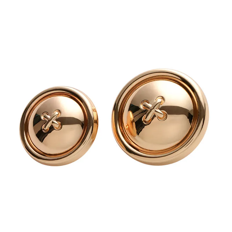 British Style Simple Back-Sealed Hollow Metal Button 5pcs