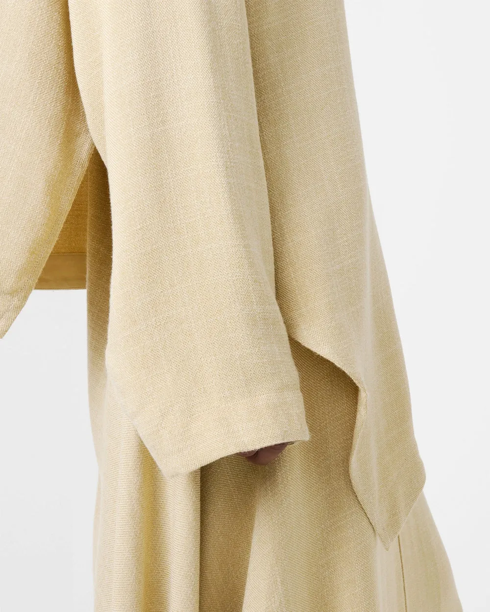 Bute - Assymetric Hem Top With Detachable Scarf - Straw