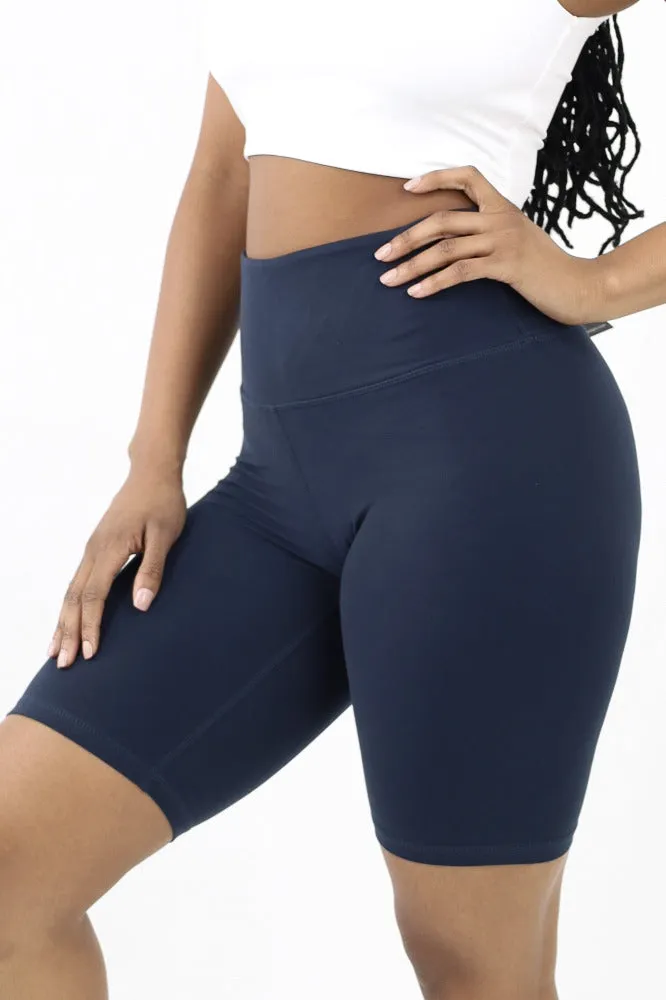 Butter Soft Yoga Biker Shorts - Navy