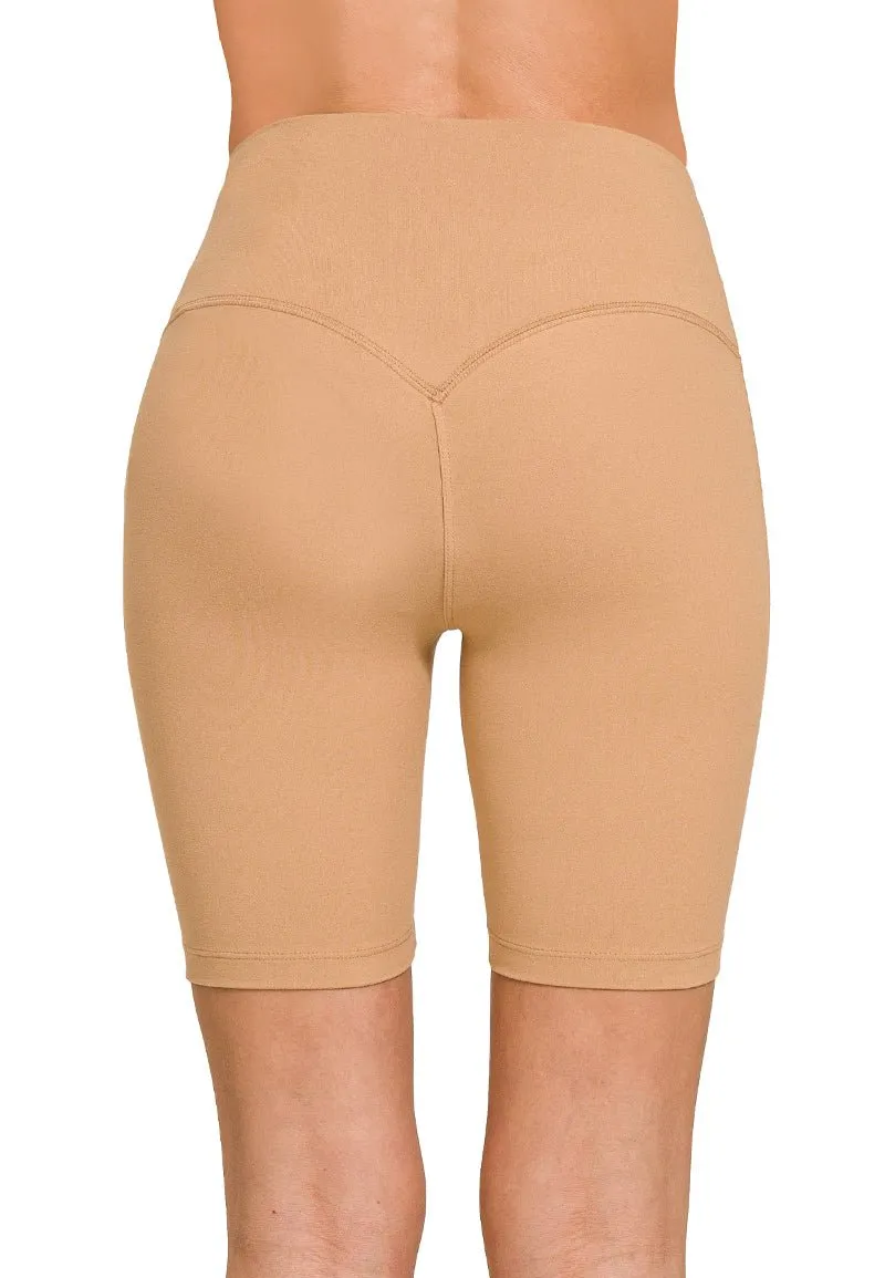 Buttery Soft Biker Shorts - Dark Brush