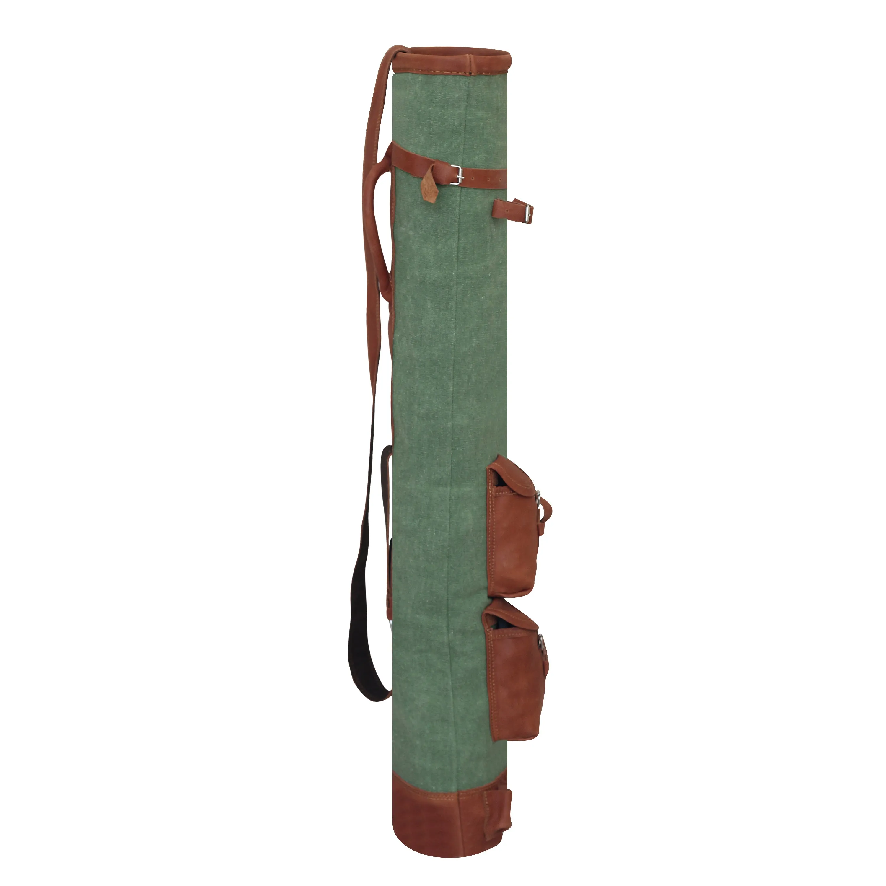 Canvas Golf Pencil Bag With Leather Pockets