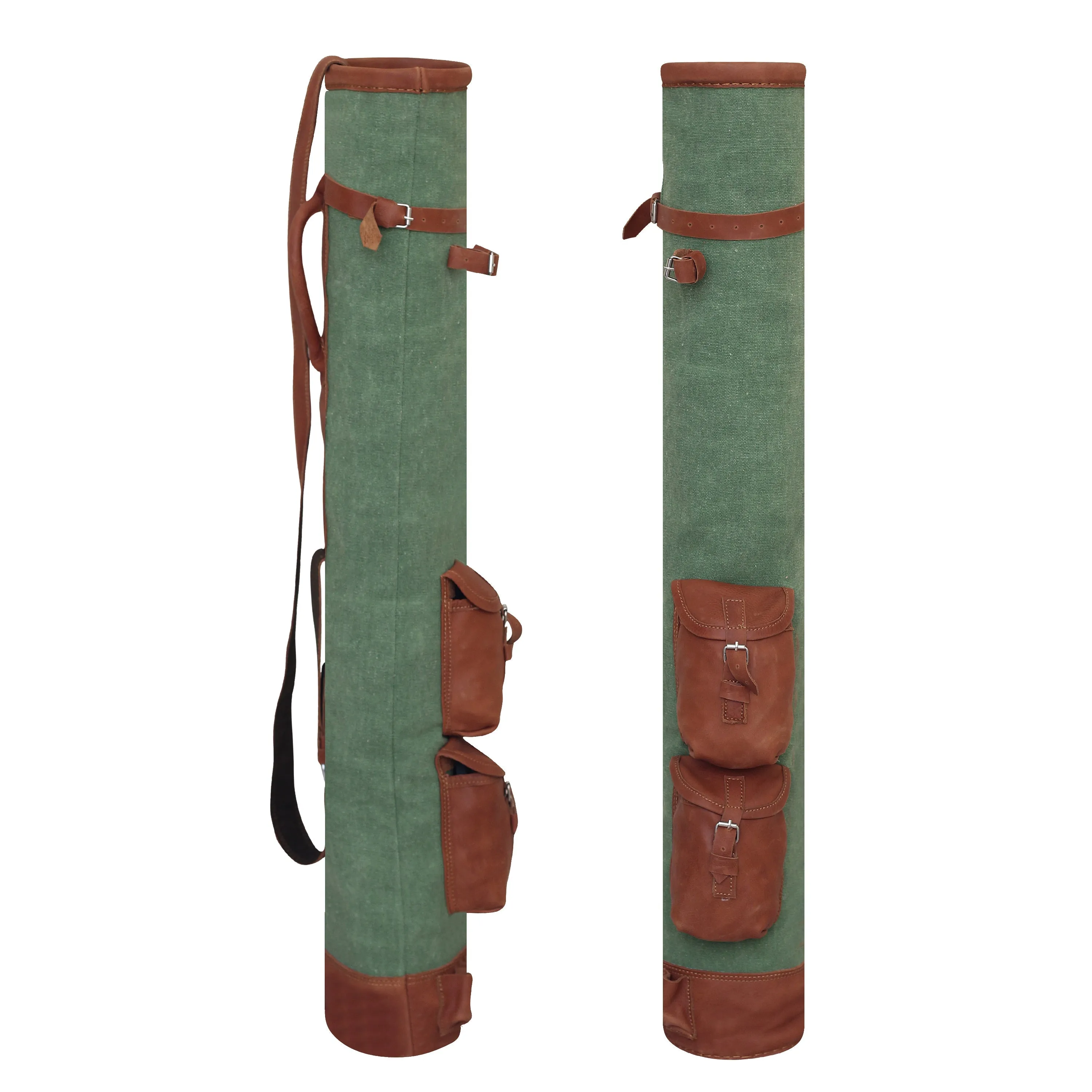 Canvas Golf Pencil Bag With Leather Pockets