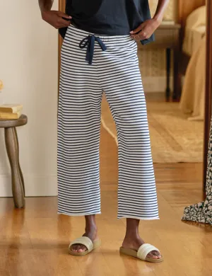 Catherine Favorite Sweatpant - Navy French Stripe