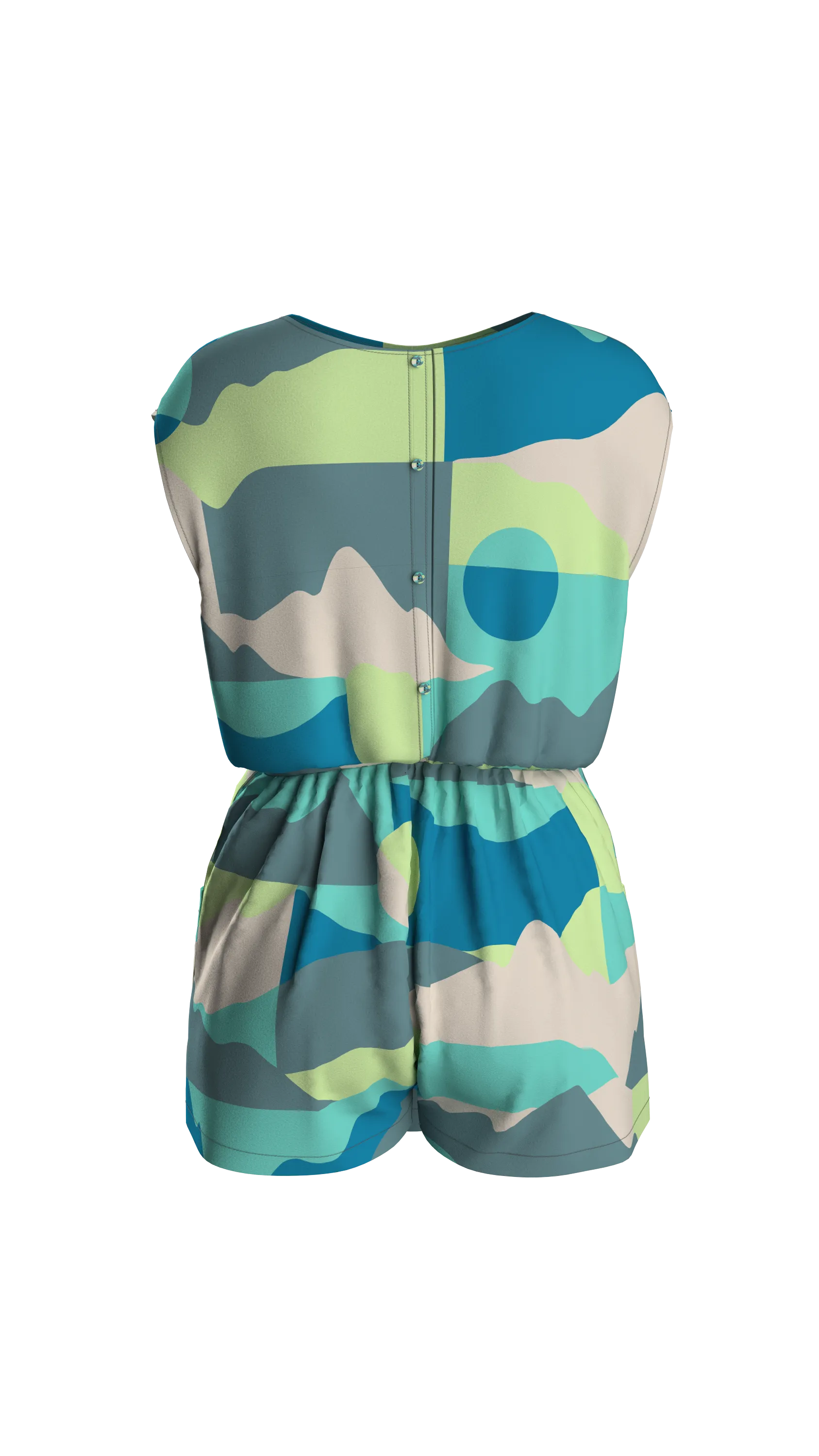Clarity Short Skort Dress - Vista Patchwork Aqua
