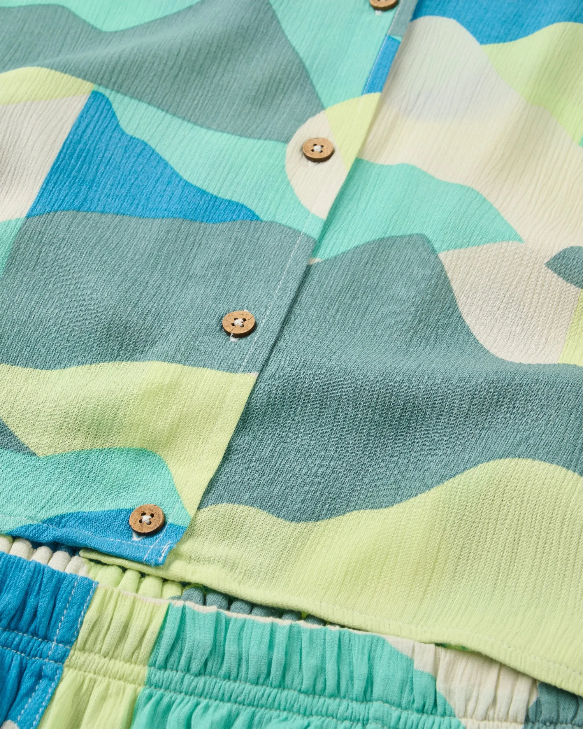 Clarity Short Skort Dress - Vista Patchwork Aqua