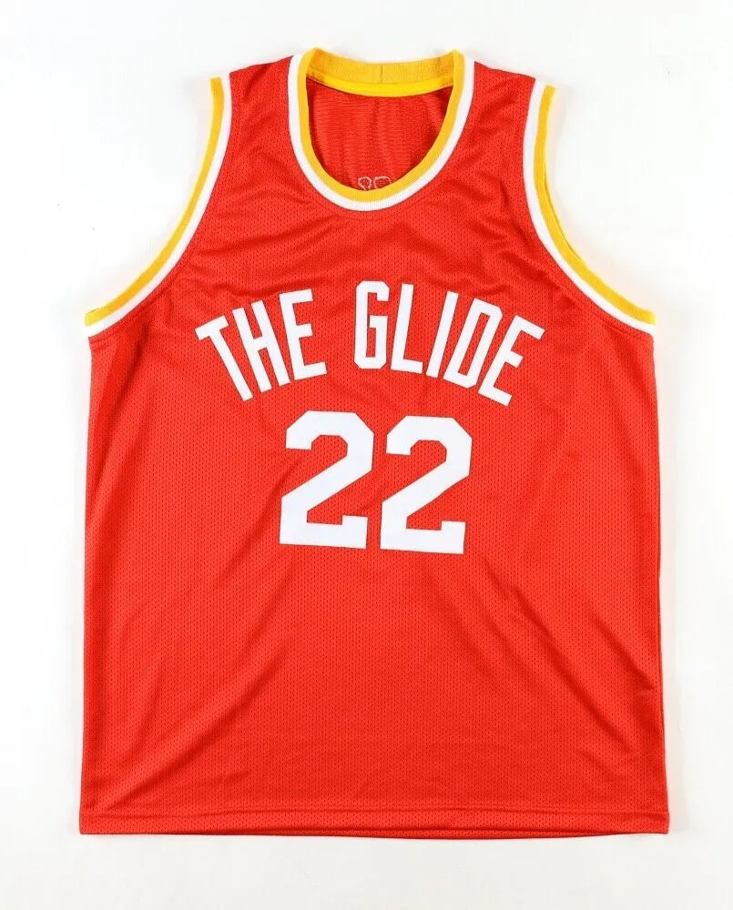 Clyde Drexler Signed Houston Rockets Red Home (Clyde the Glide) Jersey (JSA COA)