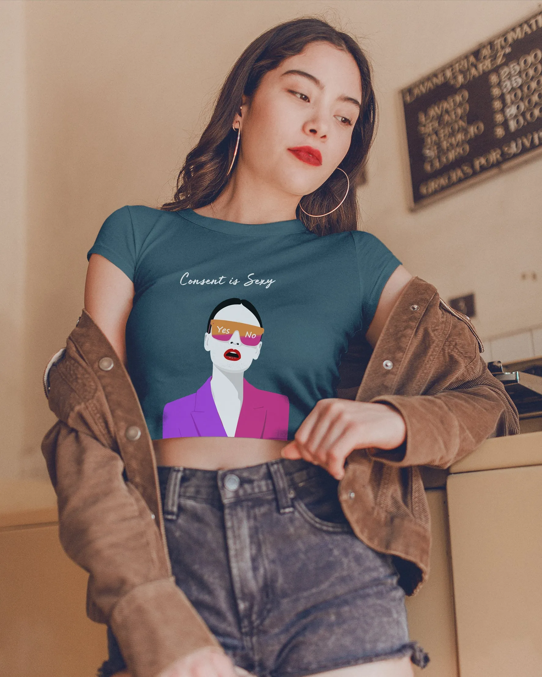 Consent is sexy crop t shirt