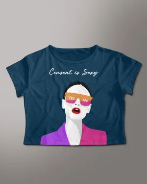 Consent is sexy crop t shirt