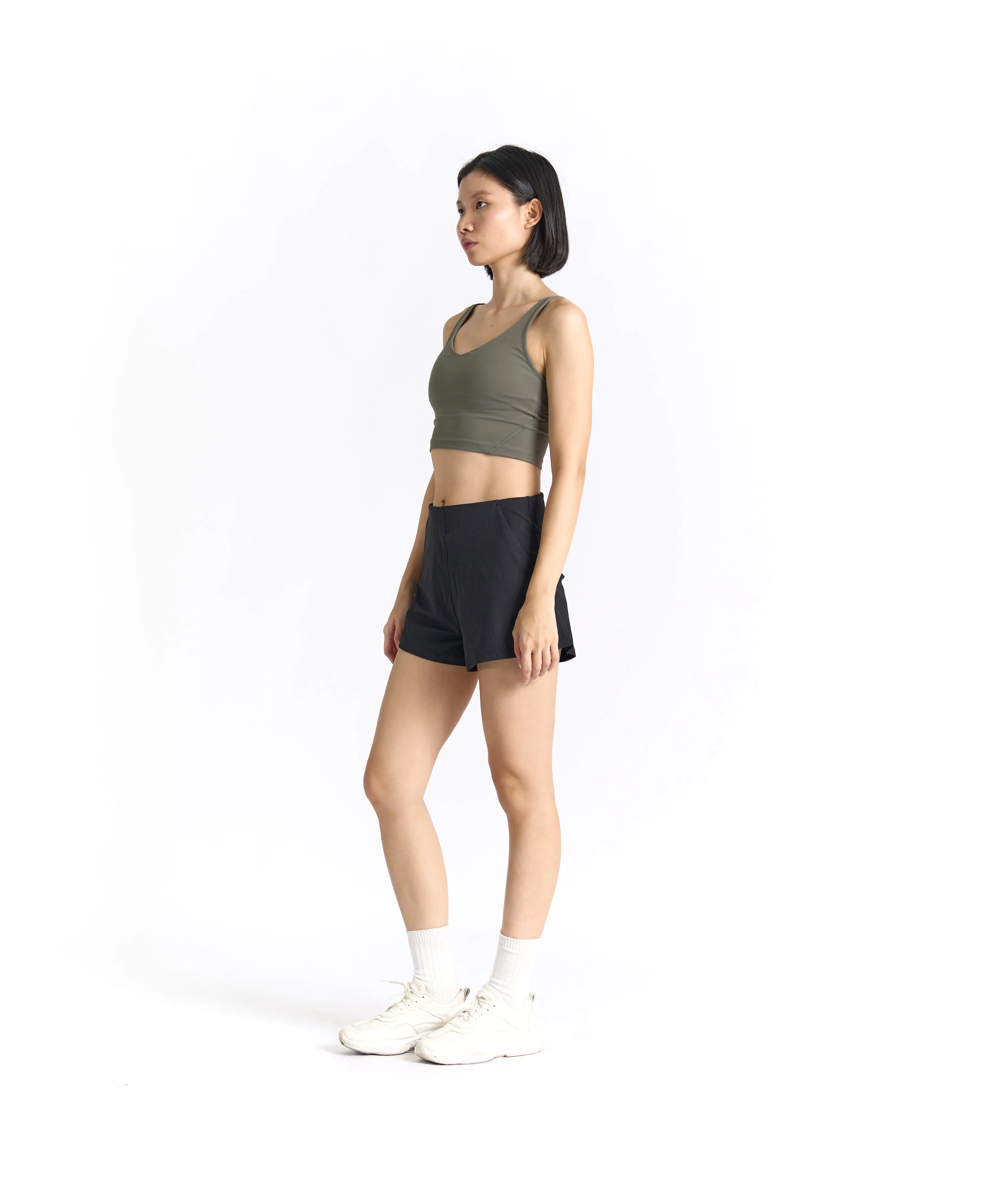 CozyEase Ribbed High-Rise 2” Shorts