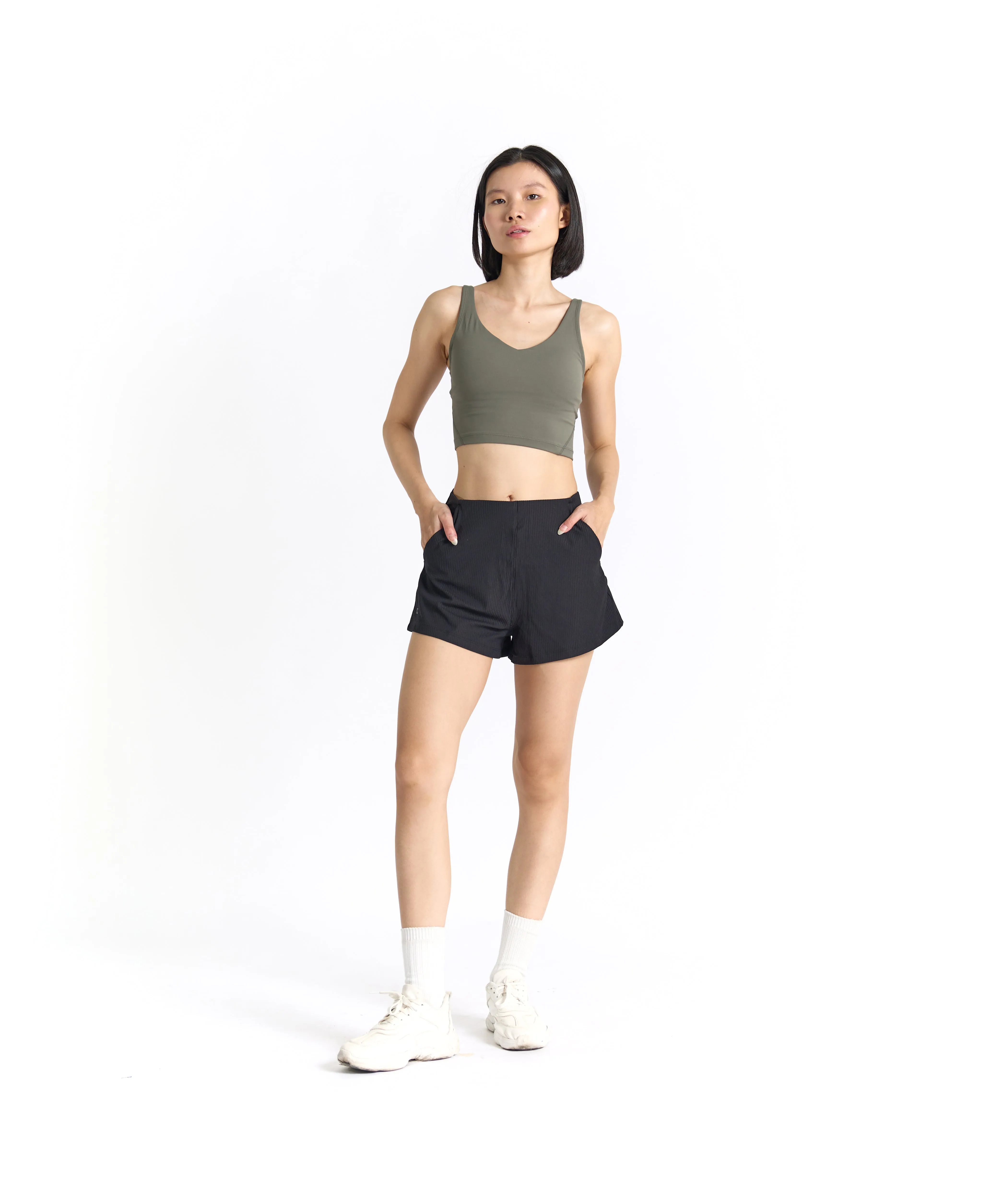 CozyEase Ribbed High-Rise 2” Shorts