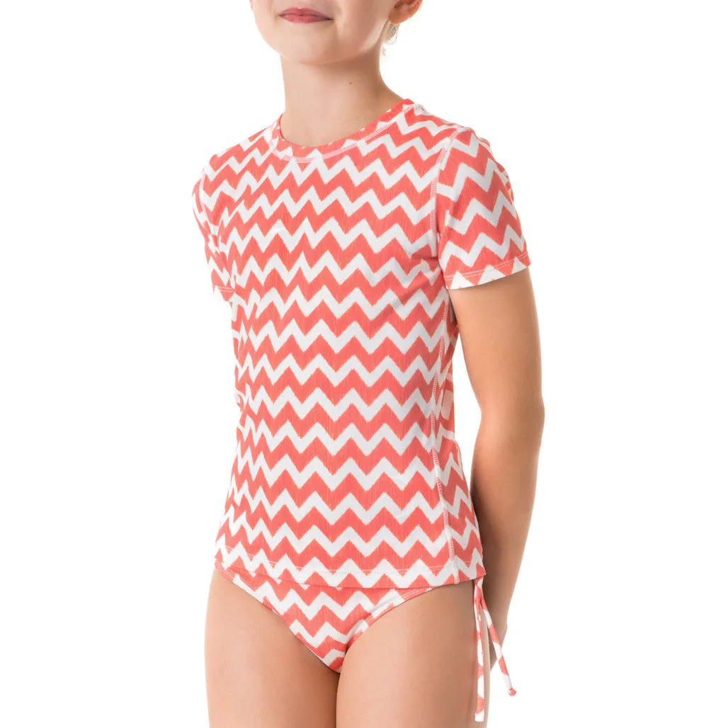 Crete Girls Rash Shirt Set - Coral