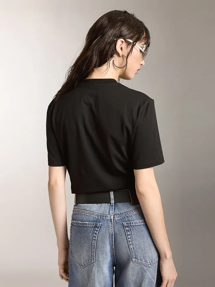 Crew Neck Printed Loose Fit Short Sleeves T-Shirt
