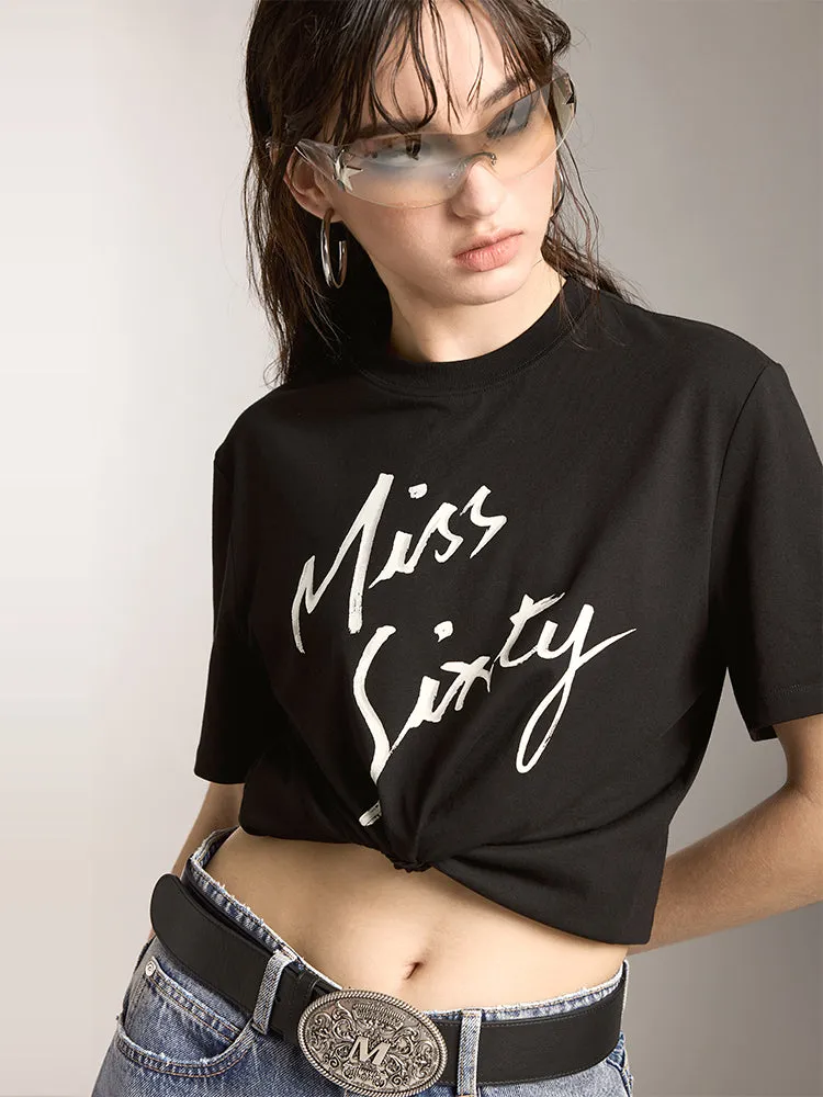 Crew Neck Printed Loose Fit Short Sleeves T-Shirt