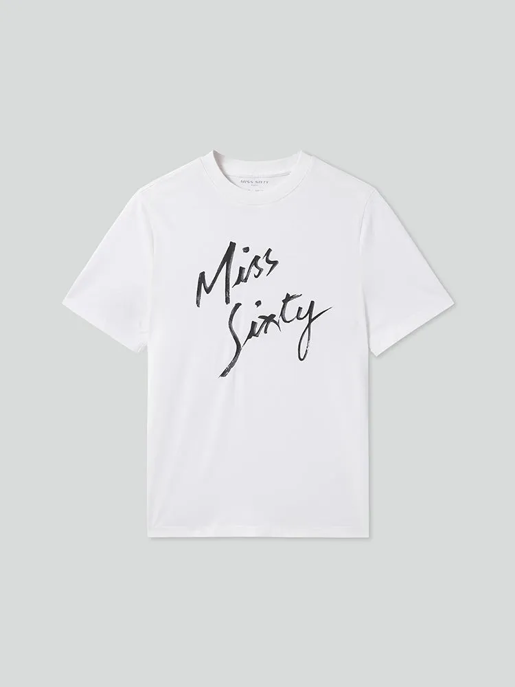 Crew Neck Printed Loose Fit Short Sleeves T-Shirt