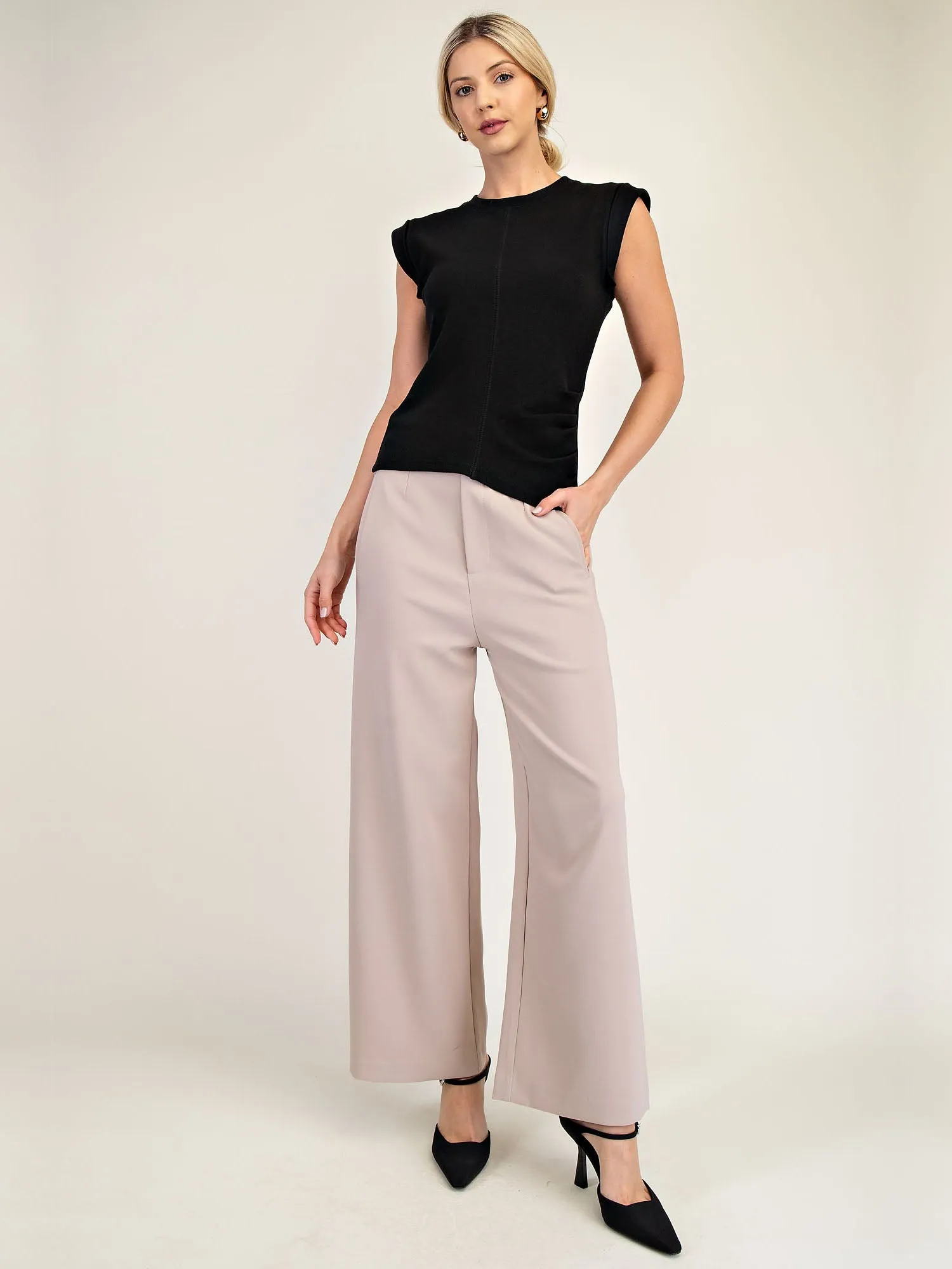 Crew Neck Ruched Top