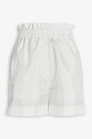 Crispy Nylon Easy Pull On Shorts in White