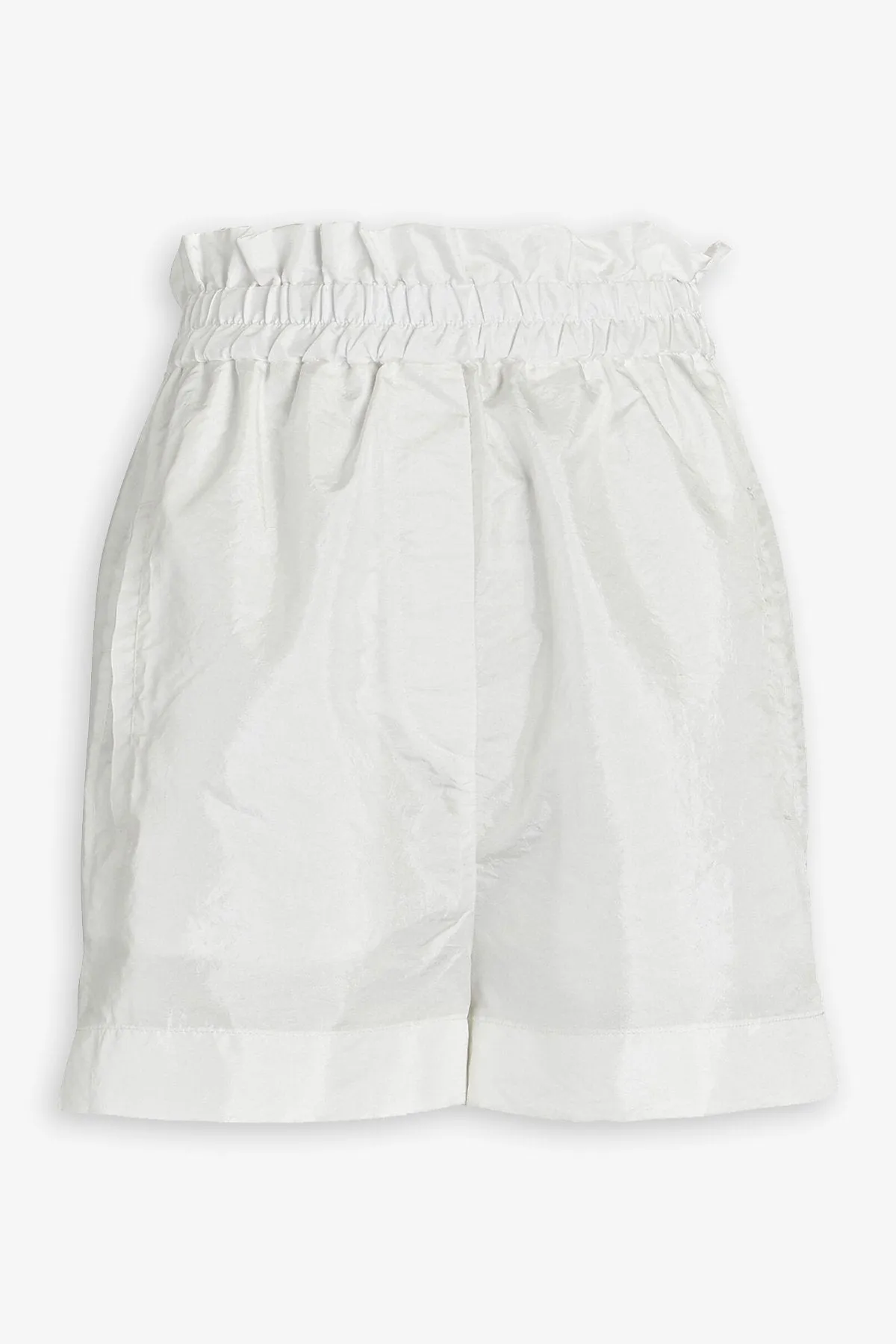 Crispy Nylon Easy Pull On Shorts in White