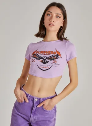 Cropped Ribbed Band Tee