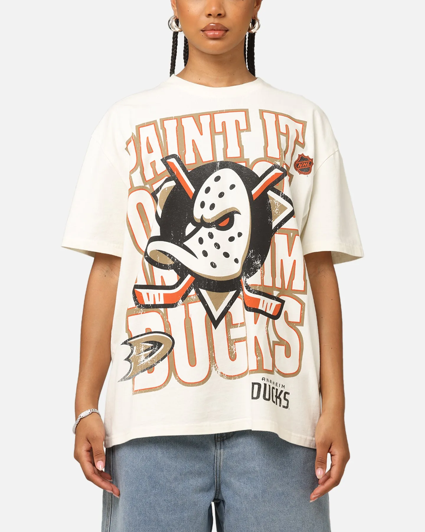 Culture Kings Anaheim Ducks Lets Go Ducks Heavy T-Shirt Off White