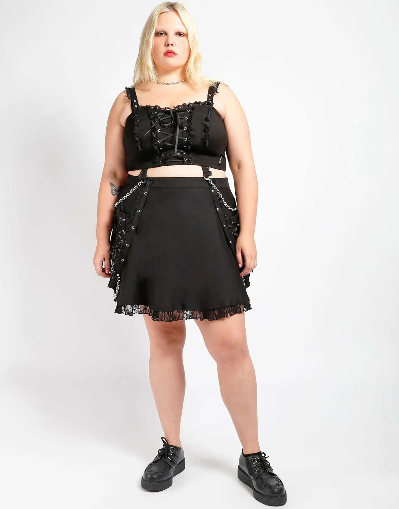 CURVE LOLITA SUSPENDER SKIRT BLACK