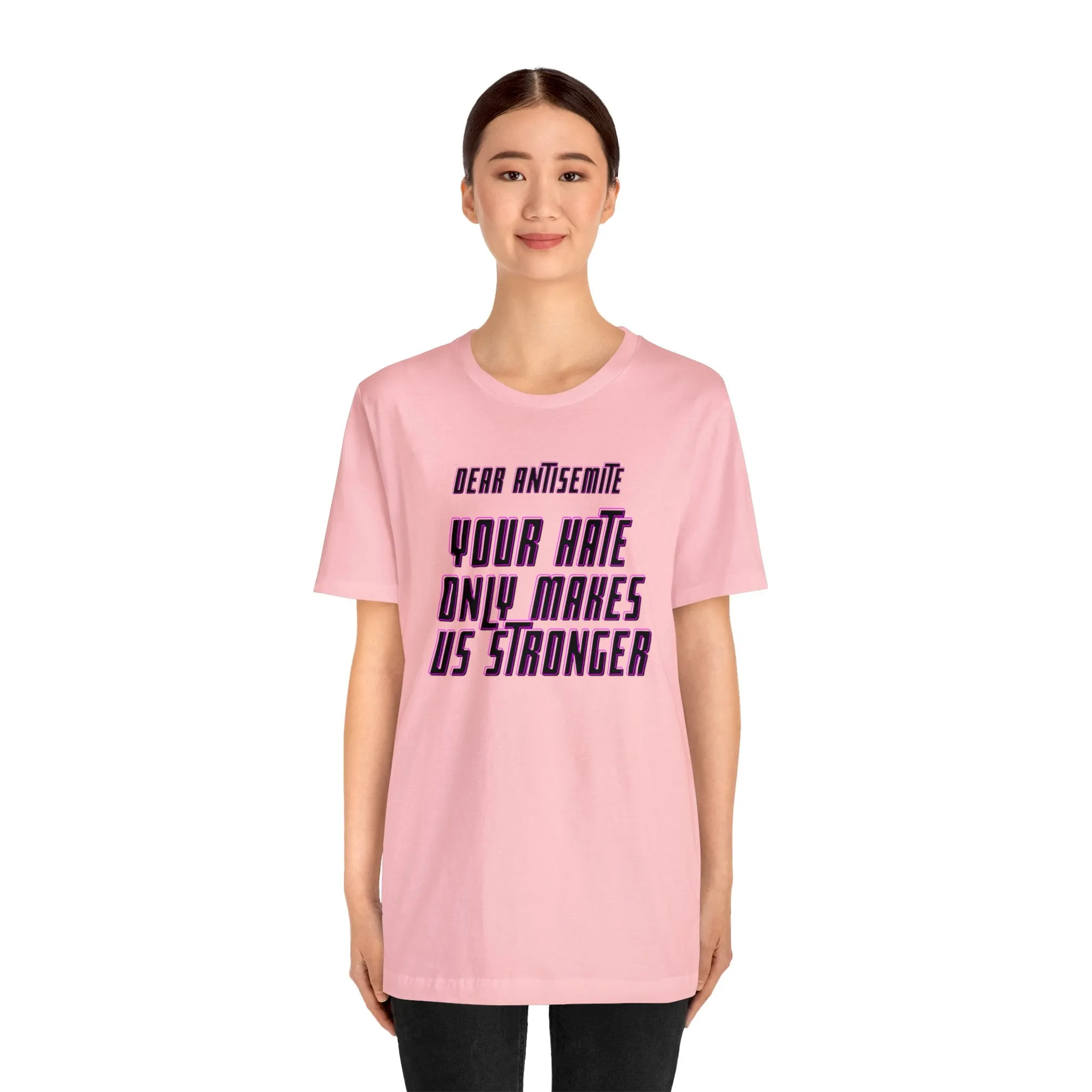 Dear Antisemite Black & Pink Unisex Jersey Short Sleeve Tee