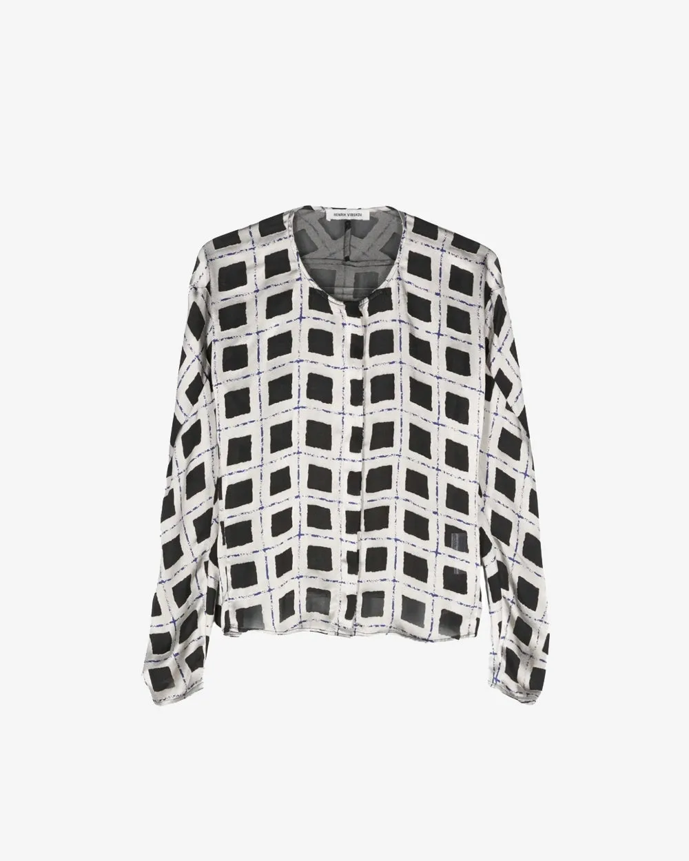 Dimness Blouse - Light Burn Out Grid