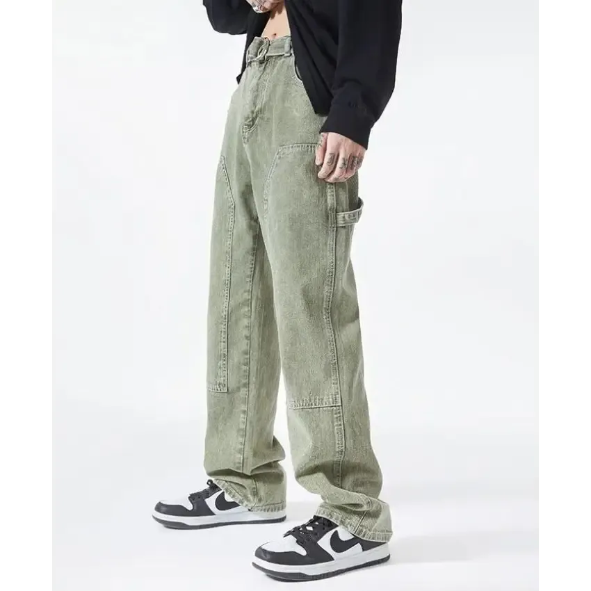 Drawstring Belt Straight Leg Jeans for Effortless Style and Comfort