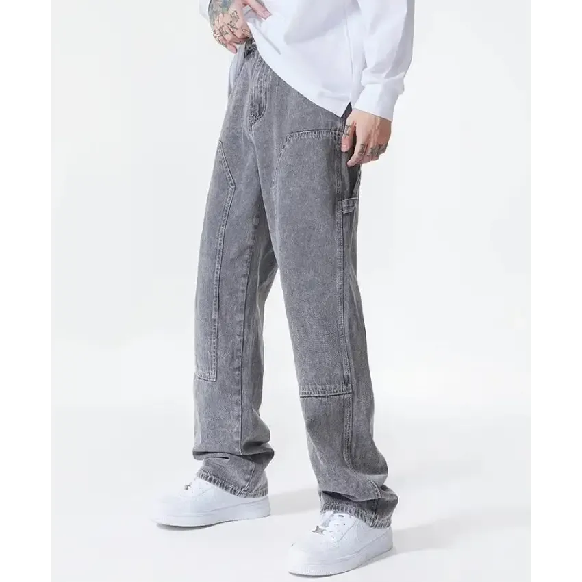 Drawstring Belt Straight Leg Jeans for Effortless Style and Comfort