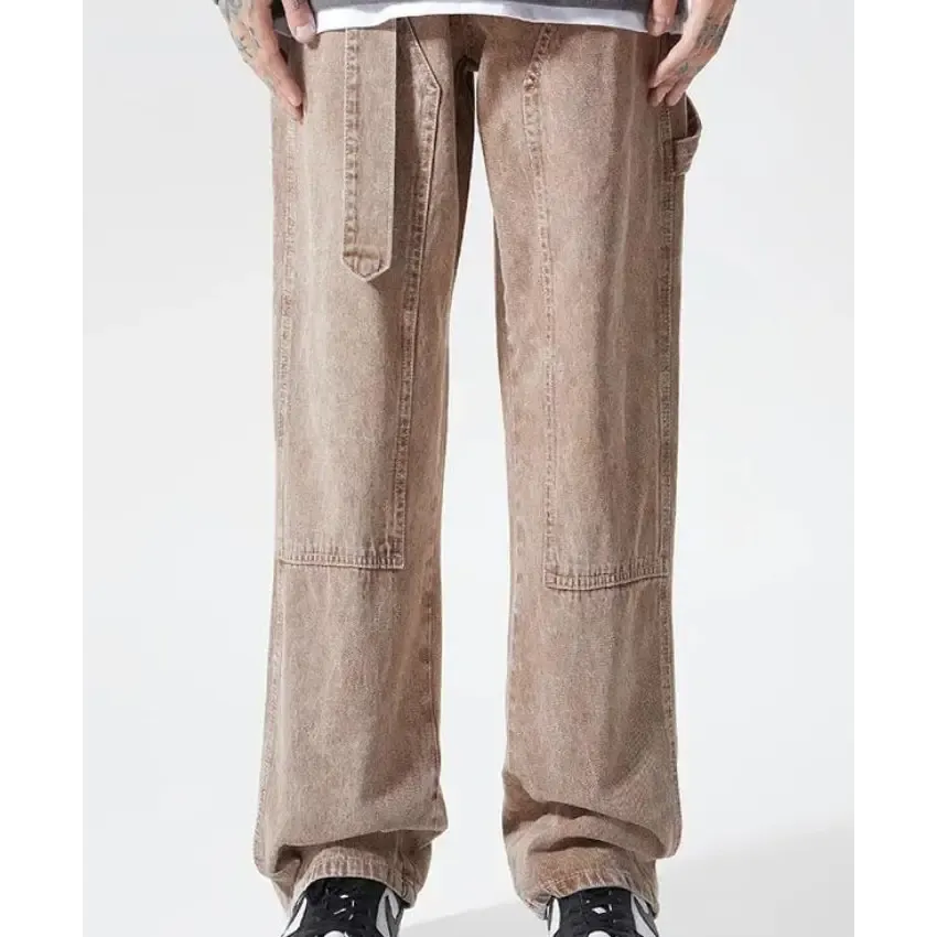 Drawstring Belt Straight Leg Jeans for Effortless Style and Comfort