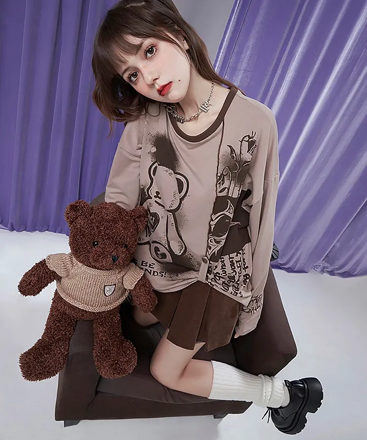 Dreamy Girl Bear Oversized Tops