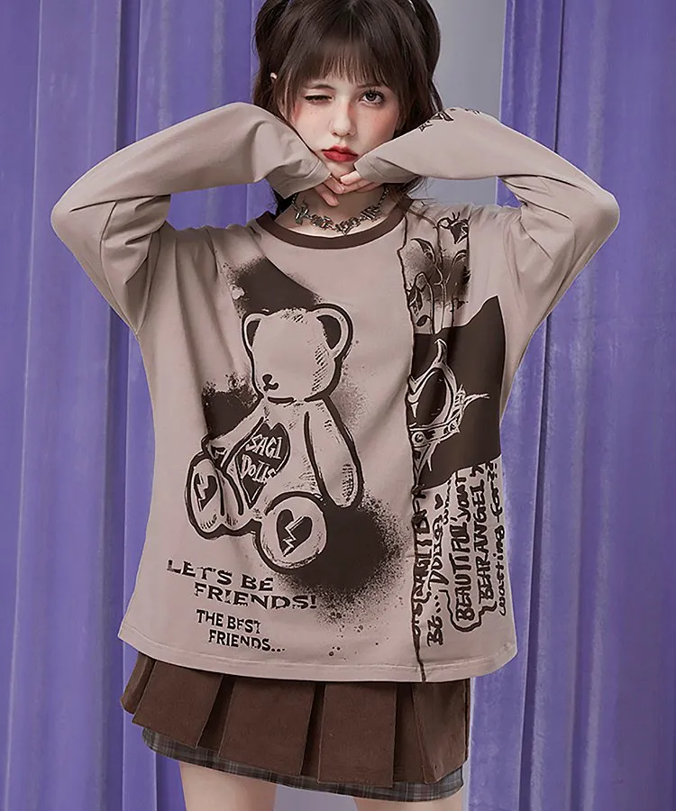 Dreamy Girl Bear Oversized Tops