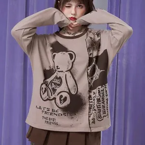 Dreamy Girl Bear Oversized Tops