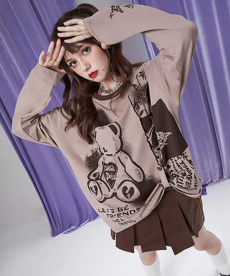 Dreamy Girl Bear Oversized Tops