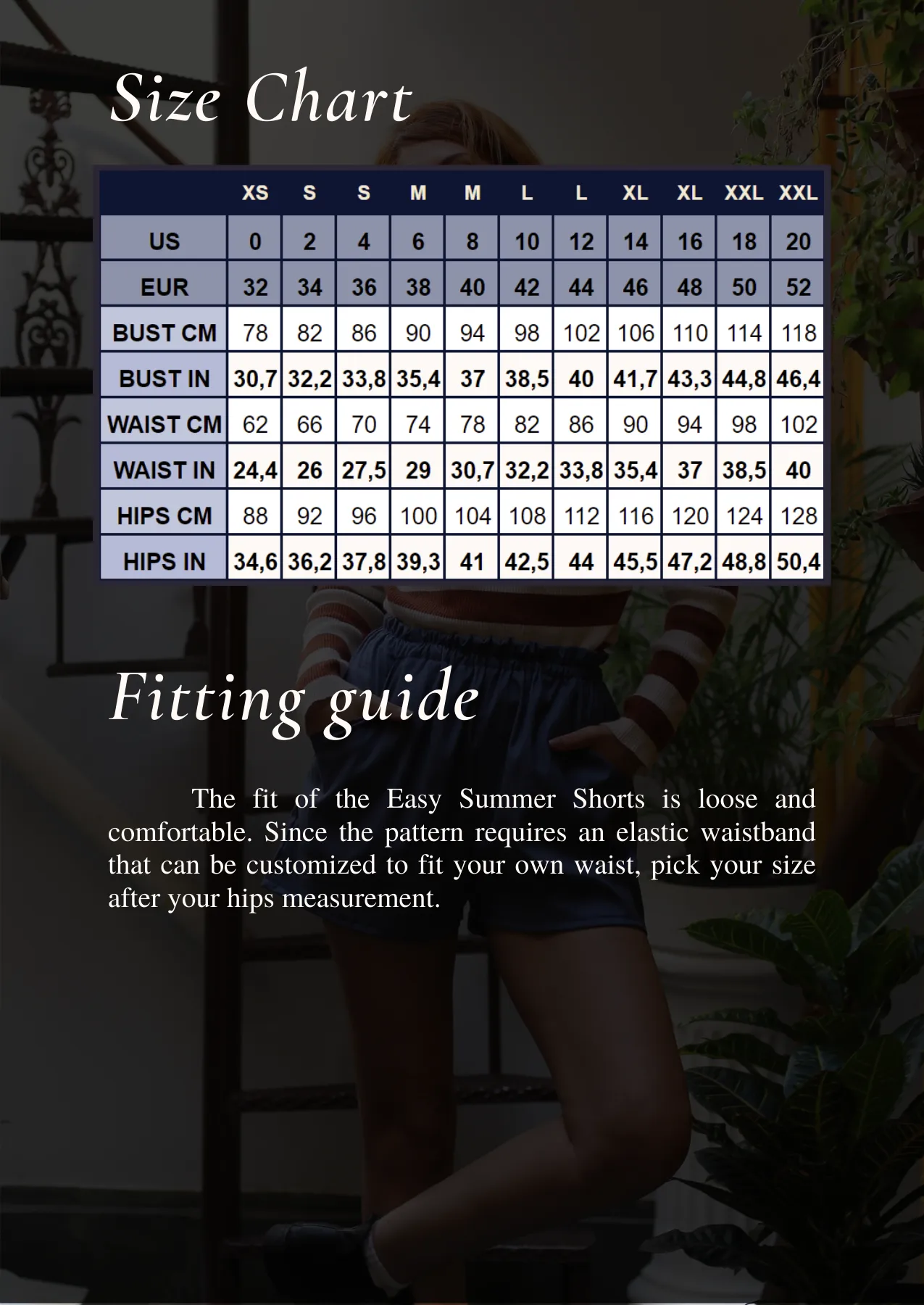 Easy Summer Shorts PDF Sewing Pattern