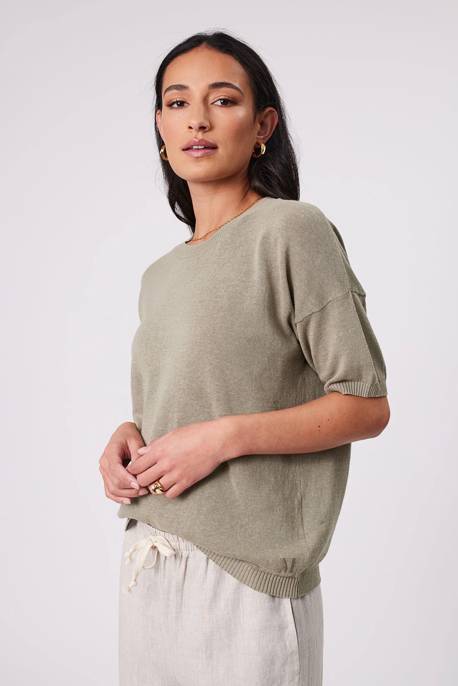 Eden Knit Tee - Light Kelp