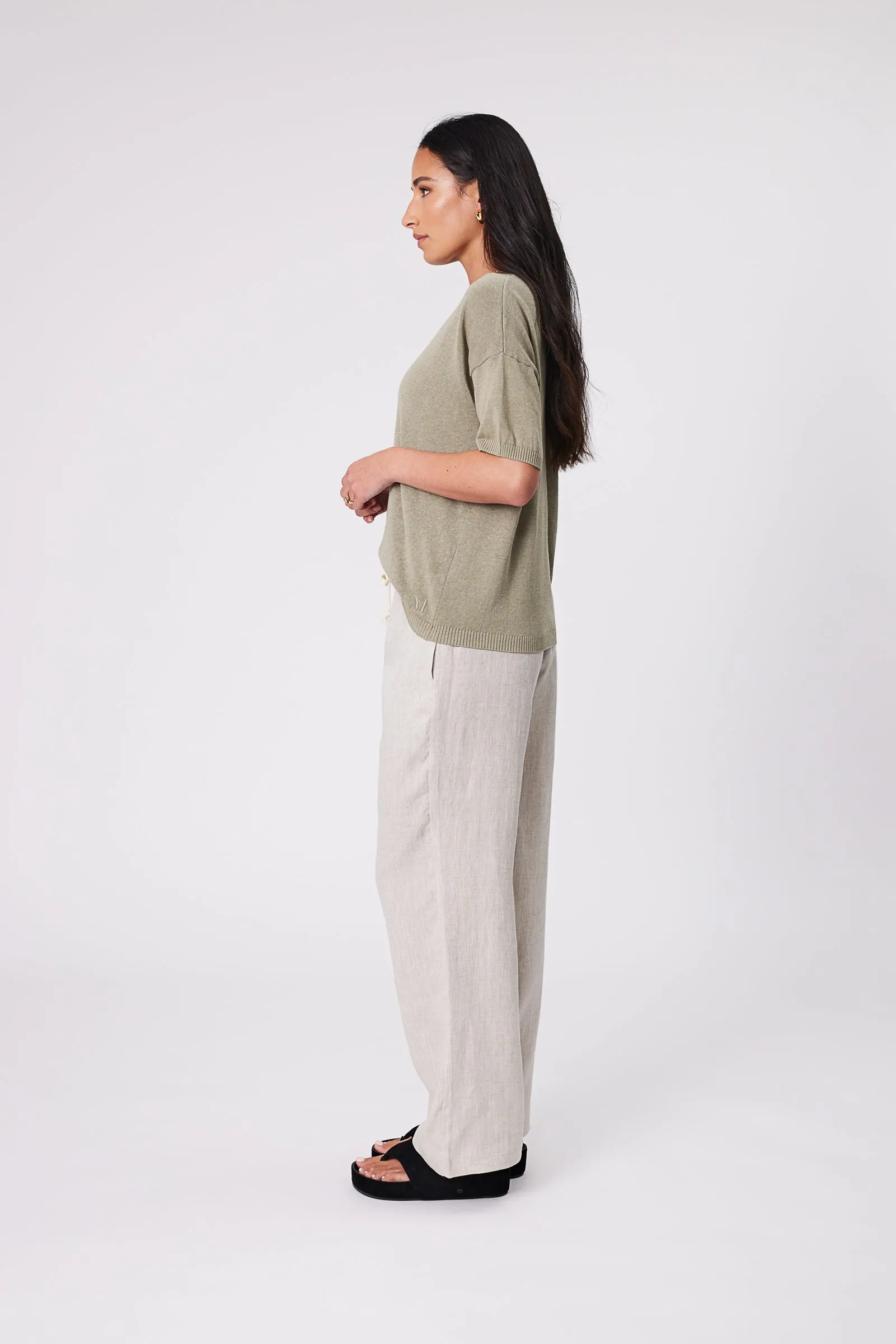 Eden Knit Tee - Light Kelp