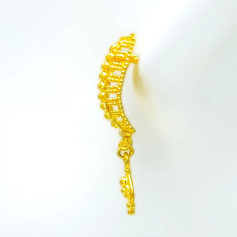 Elongated Jazzy 22k Gold Earrings