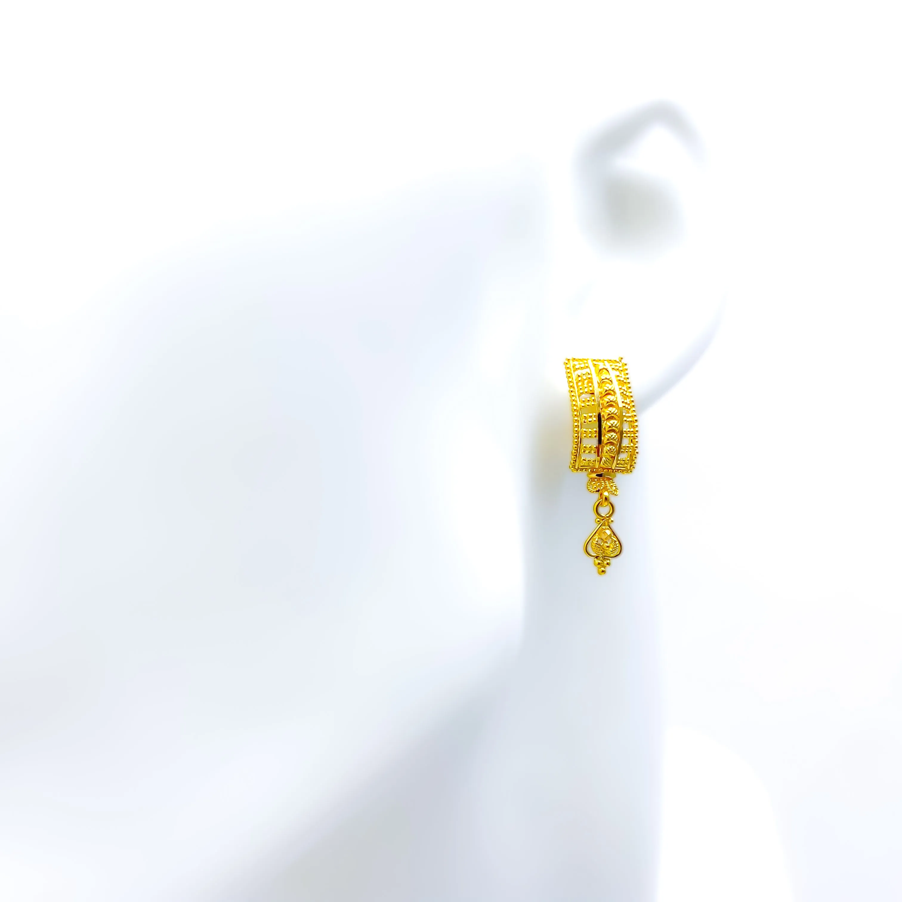 Elongated Jazzy 22k Gold Earrings