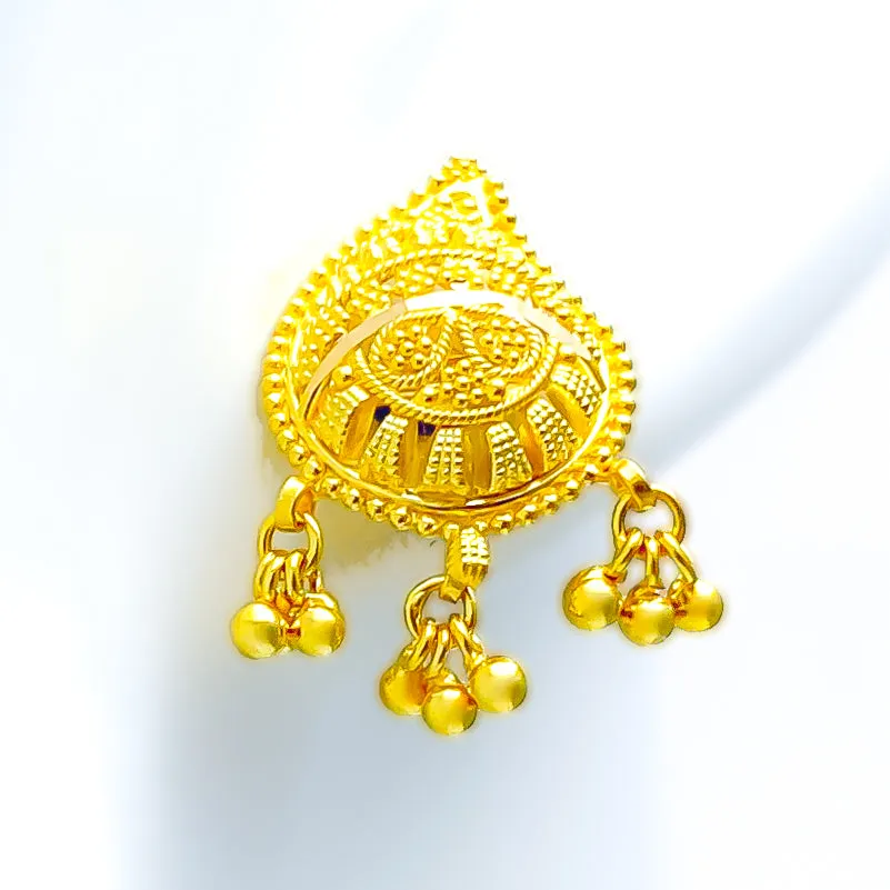 Evergreen Paisley 22k Gold Earrings