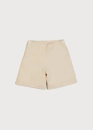 Faux Pocket Elasticated Waist Shorts in Ivory (18mths-4yrs)