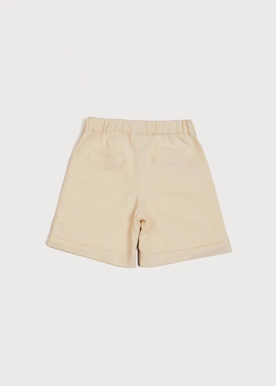 Faux Pocket Elasticated Waist Shorts in Ivory (18mths-4yrs)