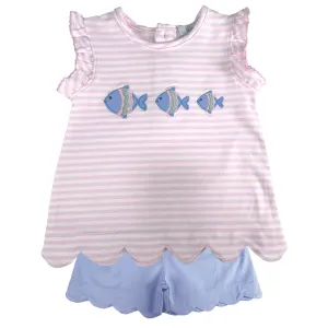Fish Girl's Shorts Set