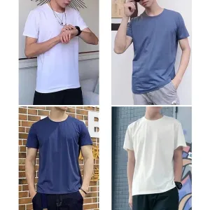 FitModa Herren Sommer Ice Silk Oversized T-Shirt