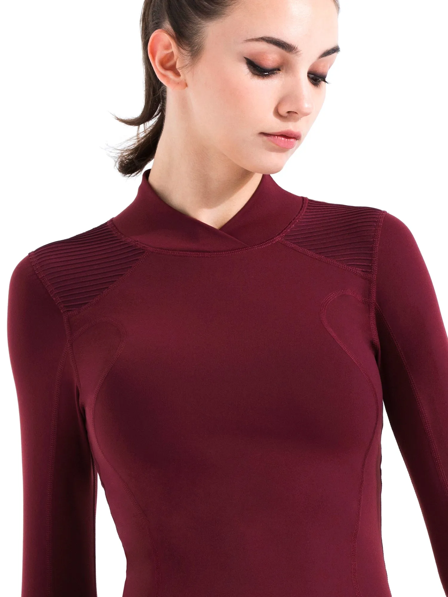 FLEX CURVE TEE, BORDEAUX