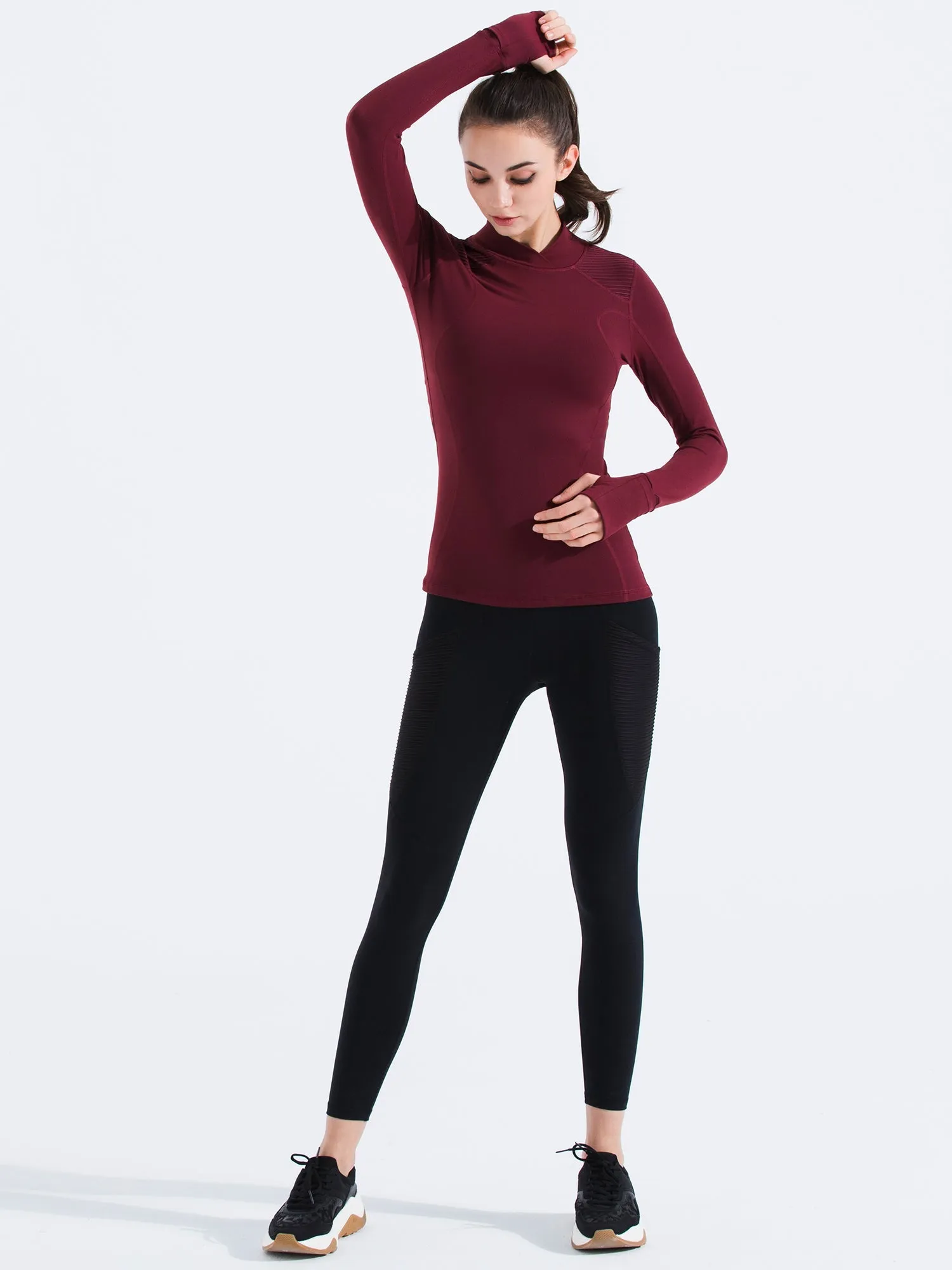 FLEX CURVE TEE, BORDEAUX