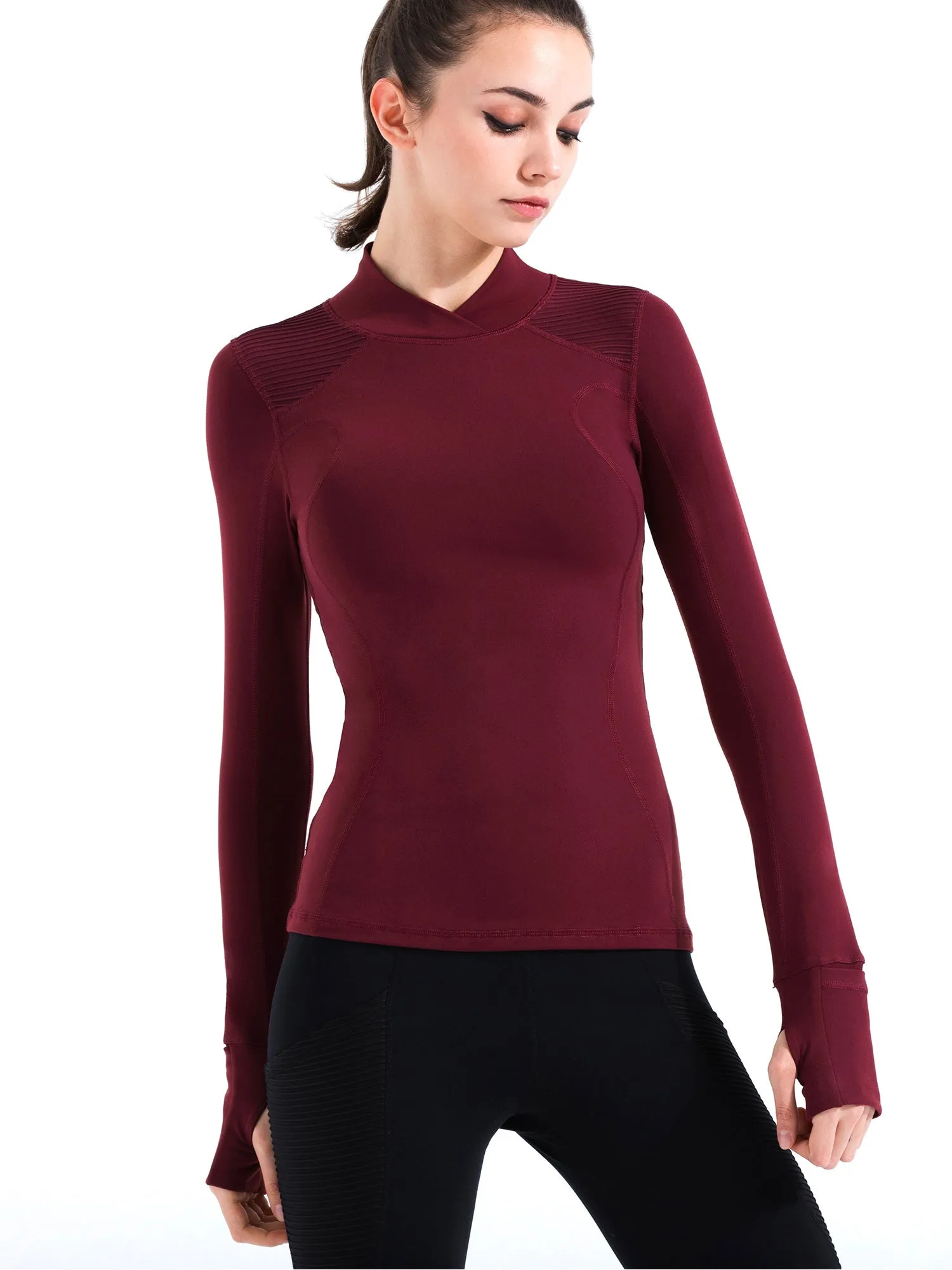 FLEX CURVE TEE, BORDEAUX