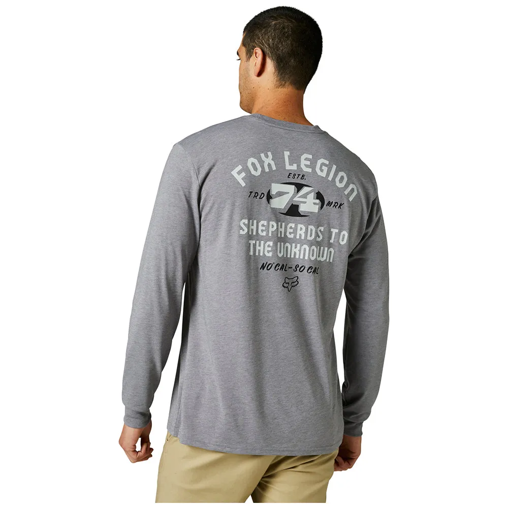 FOX AT BAY LS TECH TEE [HEATHER GRAPHITE]