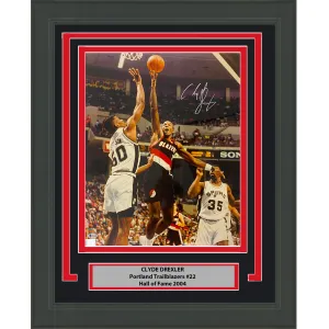 Framed Autographed/Signed Clyde Drexler Trail Blazers 16x20 Photo Beckett COA