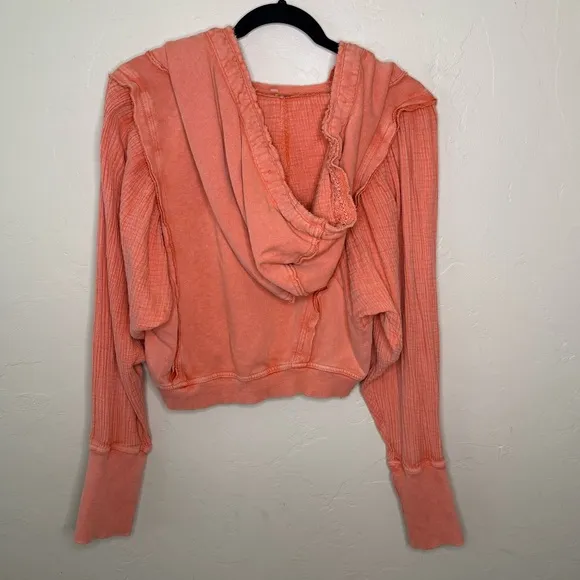 Free People Love Letter Hoodie in Orange Size Small