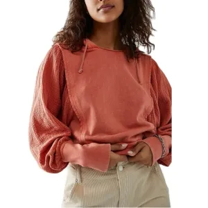 Free People Love Letter Hoodie in Orange Size Small